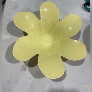 Glass yellow flower accent table decor